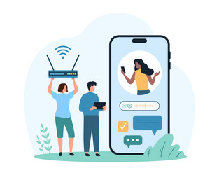 wireless wifi connection access to router tiny vector image