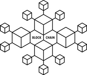 blockchain icon like thin line boxes vector