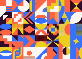 Colorful geometric pattern design vector