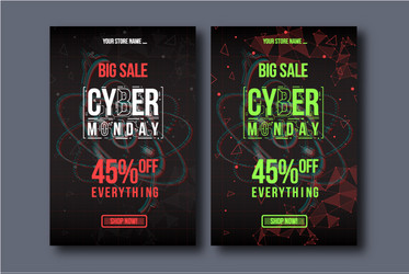 cyber monday background with futuristic user vector image