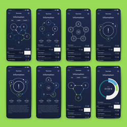 different ui ux gui screens and flat web icons vector