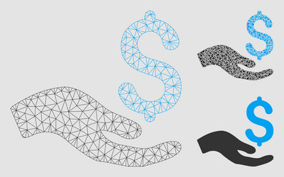 donation mesh 2d model and triangle mosaic vector image