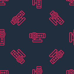 red line web camera icon isolated seamless pattern vector image