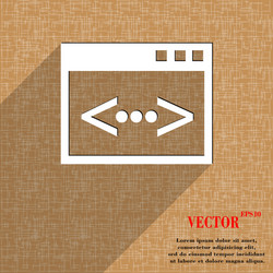 code icon symbol flat modern web design with long vector image