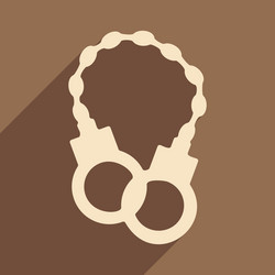 flat with shadow icon and mobile application vector image