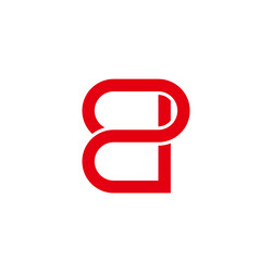 Letter d2 linked 3d overlap logo Royalty Free Vector Image