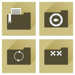 Concept of flat icons with long shadow folder vector