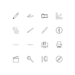 creative process and design simple linear icons vector image