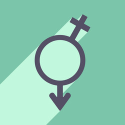 flat with shadow icon and mobile application vector image