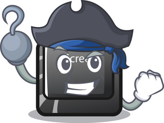 pirate button print screen computer character vector image