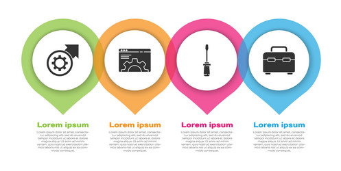 set gear and arrows as workflow process browser vector image