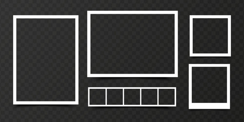 set of empty photo frames in different shapes vector image