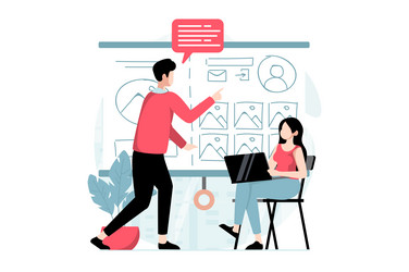 ui and ux design concept with people scene in flat vector image