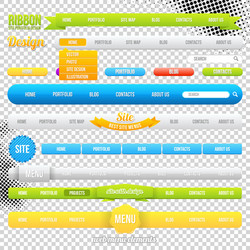 web menu element templates vector