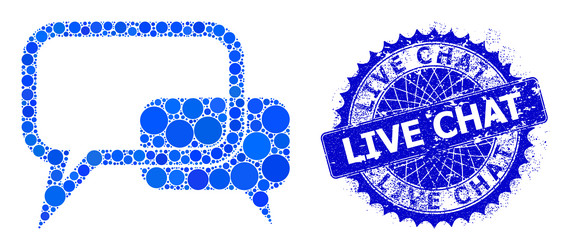 blog messages mosaic of dots with distress vector image