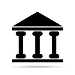 building university architecture shadow icon vector image