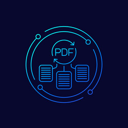 convert to pdf icon with documents linear design vector image