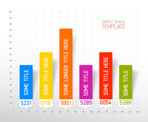 infographic flat design column graph chart vector image