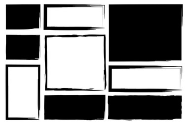 ink rectangle and square icon empty filled vector image