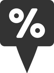 percent map pointer flat icon vector image