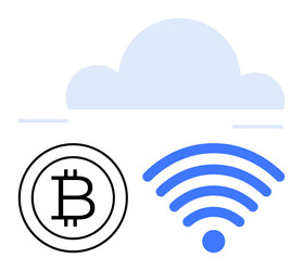 cloud technology integration with cryptocurrency vector image