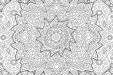 Coloring book page with abstract linear pattern Vector Image