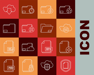 set line document protection concept add new file vector image