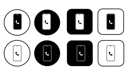set of buttons with black and white device screen vector image