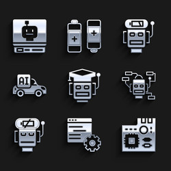 set robot computer api interface motherboard vector image