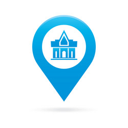 temple monastery map pointer icon marker gps vector image