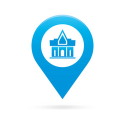 Temple monastery map pointer icon marker gps vector