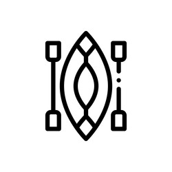 canoe icon thin linear style design isolated vector image