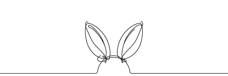 continuous line drawing of a rabbit looking up vector image