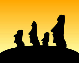 moai statues vector