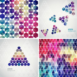 retro pattern of geometric shapes colorful mosaic vector