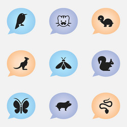 set of 9 editable zoo icons includes symbols vector image