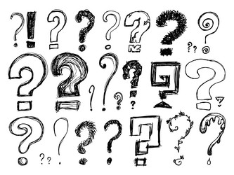 set of different question marks quest and inquire vector image