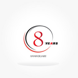 Years anniversary linked logotype with red color vector