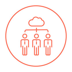 cloud computing line icon vector image