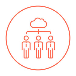 Cloud computing line icon vector