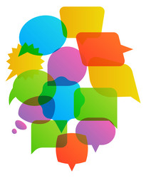 dialog concept empty speech balloons colorful vector image