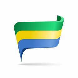 gabon flag map pointer layout vector image