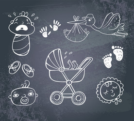 Infant clothes icon set Royalty Free Vector Image