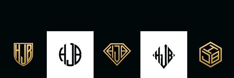 Initial letters hur logo designs bundle Royalty Free Vector