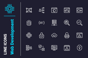 Modern Coding & Web Icons vector image