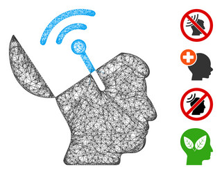 open mind radio interface web mesh vector image