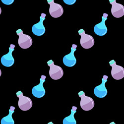 pattern with potion and elixir halloween vector image
