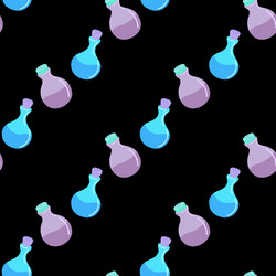 Pattern with potion and elixir halloween vector