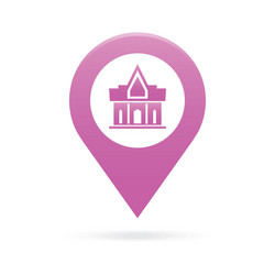 temple monastery map pointer icon marker gps vector image