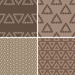 triangular coffee seamless patterns set vector image